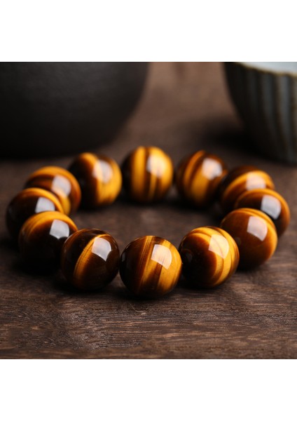 19CM Tarzı 12 mm 5A Moda Kaplan Gözü Boncuk Bileklik Erkekler Yüksek mm Doğal Taş Şans Bilezikler Kadınlar El Yapımı Takı Hediye (Yurt Dışından) modelleri