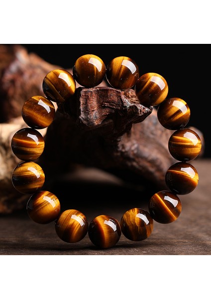 19CM Tarzı 12 mm 5A Moda Kaplan Gözü Boncuk Bileklik Erkekler Yüksek mm Doğal Taş Şans Bilezikler Kadınlar El Yapımı Takı Hediye (Yurt Dışından) indirimleri