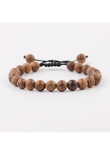ABK040-1 Sıcak Erkek Doğal Ahşap Boncuklar Çapraz Bilezik Oniks Meditasyon Dua Boncuk Bileklik Kadın Ahşap Yoga Takı Homme (Yurt Dışından)
