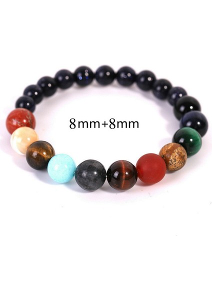 8mm-8mm Aşıklar Sekiz Gezegen Doğal Taş Bileklik Evren Yoga Çakra Galaksi Güneş Sistemi Boncuk Bilezikler Erkek Kadın Takı (Yurt Dışından)