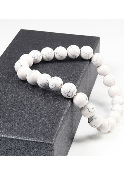 Mavi Nokta Yüksek Doğal Taş Bilezik Çift Mesafe Boncuk Siyah Lava Taşı Beyaz Esnek Çekmeçe Şans Bileklik Erkek Takı (Yurt Dışından) fiyatları