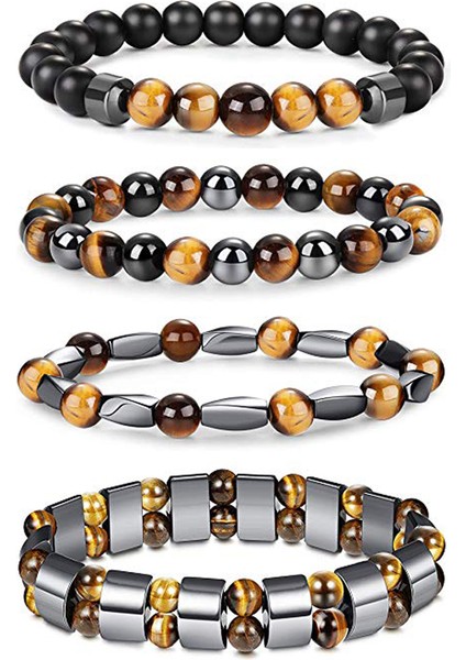 No.17 Boyutu Doğal Kaplan Gözü Hematit Erkek Bilezik Seti Manyetik Sağlık Koruma Dengesi Boncuk Bilezik Kadınlar Reiki Şifa Takı Hediye (Yurt Dışından) fiyatları