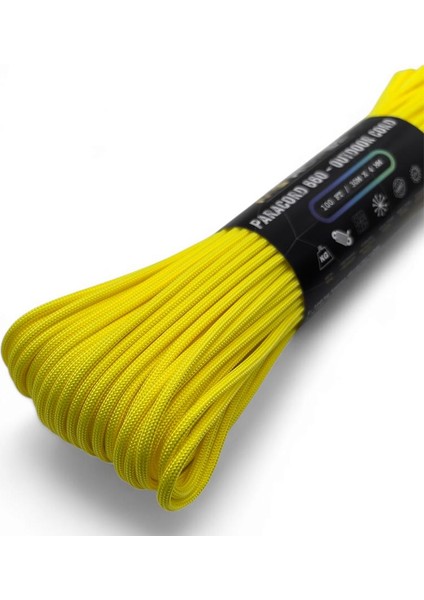 Polyester Paracord Ip 4 mm Sarı Renk 30 Metre