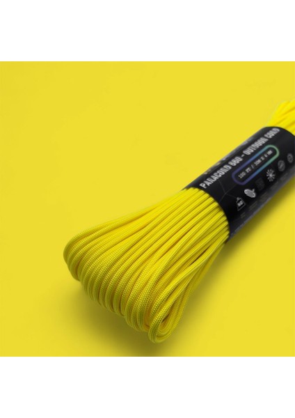 Polyester Paracord Ip 4 mm Sarı Renk 30 Metre
