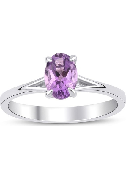 Ametist Oval Tektaş Yüzük