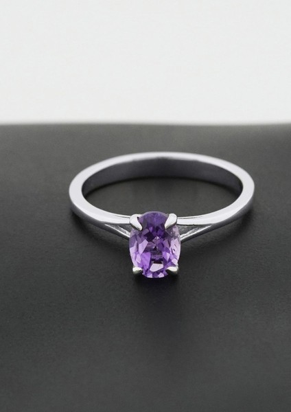 Ametist Oval Tektaş Yüzük fırsatları