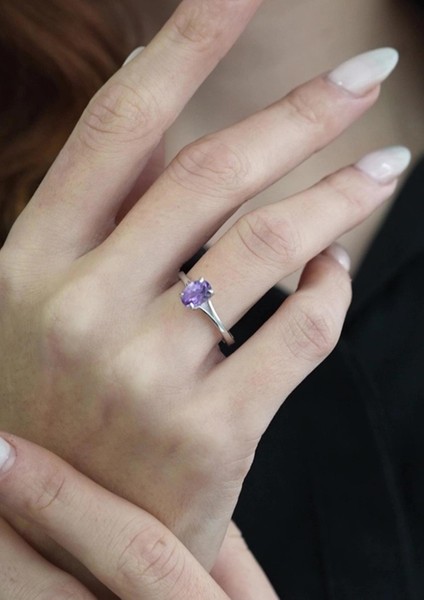 Ametist Oval Tektaş Yüzük indirimleri