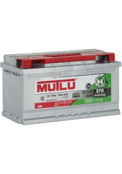 12 Volt 75 Amper Efb Start Stop Akü (Üretim Yılı: 2025)