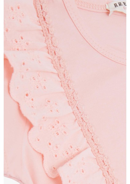 Kız Çocuk Tişört Güpürlü 1.5-5 Yaş, Somon modelleri