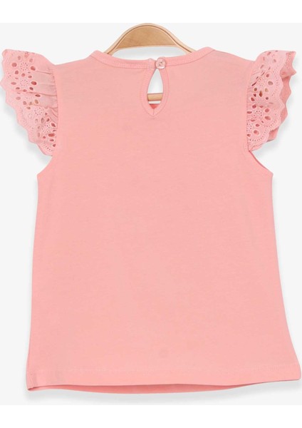 Kız Çocuk Tişört Kedicik Baskılı 1-4 Yaş, Somon fiyatları