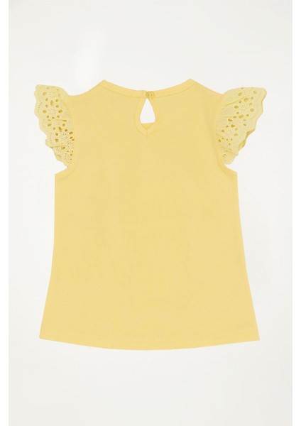 Kız Çocuk Tişört Kedicik Baskılı 1-4 Yaş, Sarı fiyatları