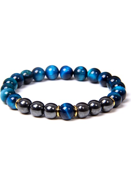 21CM Tarzı No.34 Beden Yüksek Doğal Taş Kaplan Gözü Boncuklu Şans Bilekliği 8mm Hematit Boncuklu Yoga Enerji Bilekliği Kadın Erkek Takı Hediyeleri (Yurt Dışından) indirimleri