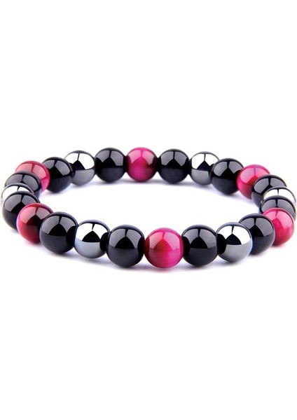 23CM Tarzı No.12 Boyutu Yeni Doğal Obsidyen Hematit Kaplan Gözü Boncuklu Bilezik Erkekler Için Manyetik Sağlık Koruma Kadınlar Ruh Takı Pulsera Hombre (Yurt Dışından)