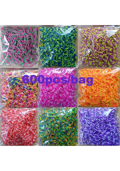 Kahverengi 600 Elastik Çift Renkli Kauçuk Bantlar Bileklikler Için Dıy Çocuklar Gökkuşağı Loom Bileklik Yapım Malzemeleri Kadınlar Takı Aksesuarları Için (Yurt Dışından) modelleri