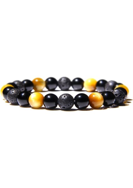 17CM Tarzı No.14 Boyutu Yeni Doğal Obsidyen Hematit Kaplan Gözü Boncuklu Bilezik Erkekler Için Manyetik Sağlık Koruma Kadınlar Ruh Takı Pulsera Hombre (Yurt Dışından)