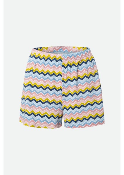 Kadın Pamuklu Kısa Kollu Şortlu Pijama Takımı