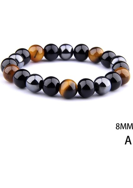 17CM Tarzı No.13 Boyutu Yeni Doğal Obsidyen Hematit Kaplan Gözü Boncuklu Bilezik Erkekler Için Manyetik Sağlık Koruma Kadınlar Ruh Takı Pulsera Hombre (Yurt Dışından)