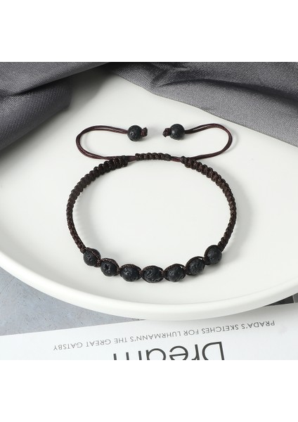 Stil 13 Sıcak Erkek Bilezikleri 6mm Siyah Lava Taşı El Yapımı Hematit Haçlı Boncuklu Bileklik & Bilezik Ayarlanabilir Boy Kadın Bilek Takısı (Yurt Dışından) modelleri