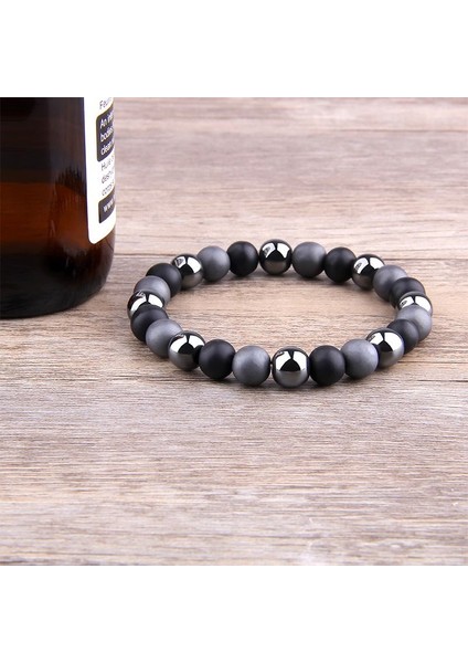23CM Tarzı No.15 Boyutu Yeni Doğal Obsidyen Hematit Kaplan Gözü Boncuklu Bilezik Erkekler Için Manyetik Sağlık Koruma Kadınlar Ruh Takı Pulsera Hombre (Yurt Dışından)