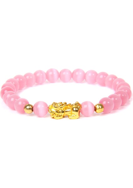 21CM Tarzı 30. Kedi Göz Camı Kadın Erkek Feng Shui Bileklik Şans Zenginlik Buddha Siyah Obsidyen Taşlı Boncuklu Bileklik Hombre Altın Şanslı Pixiu Bileklik Hediyeler (Yurt Dışından)