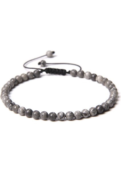 Harita Taşı Kadın Erkek Için Doğal Taş Boncuklu Örme Bilezik Labradorit Lava Agat Bilezik (Yurt Dışından)