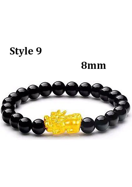 Ayarlanabilir Stil Stil 9 Çin Fengshui Pixiu Obsidyen Taş Boncuklu Bileklik Renk Değiştiren Şans Bilekliği Kadın Erkek Cinsiyetler Arası Uğur ve Zenginlik Bilekliği (Yurt Dışından)