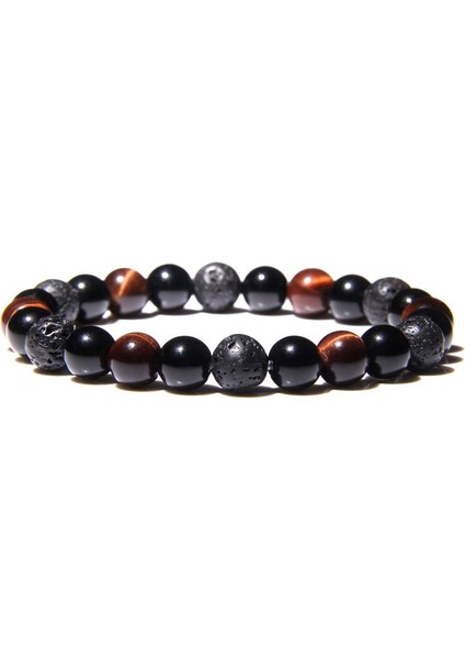 23CM Tarzı No.4 Boyutu Yeni Doğal Obsidyen Hematit Kaplan Gözü Boncuklu Bilezik Erkekler Için Manyetik Sağlık Koruma Kadınlar Ruh Takı Pulsera Hombre (Yurt Dışından)