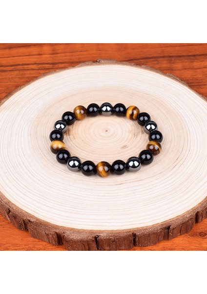 8mm Tarzı No.10 Boyutu Doğal Kaplan Gözü Obsidiyen Hematit Boncuklu Bileklik Erkekler Manyetik Sağlık Koruma Denge Bileklik Kadınlar Şifa Ruh Takı (Yurt Dışından) indirimleri