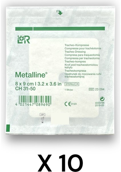 Metalline Trakeostomi Kanül Pedi 8 x 9 cm - Ref 23094 - 10 Adet