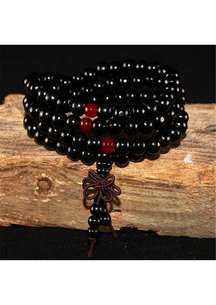 Buda Doğal Sandal Ağacı Bileklik Erkekler Için Budist Buddha Meditasyon Boncuk Bilezik Kadınlar Için Tesbih Duvağı Asma Süsleme (Yurt Dışından)