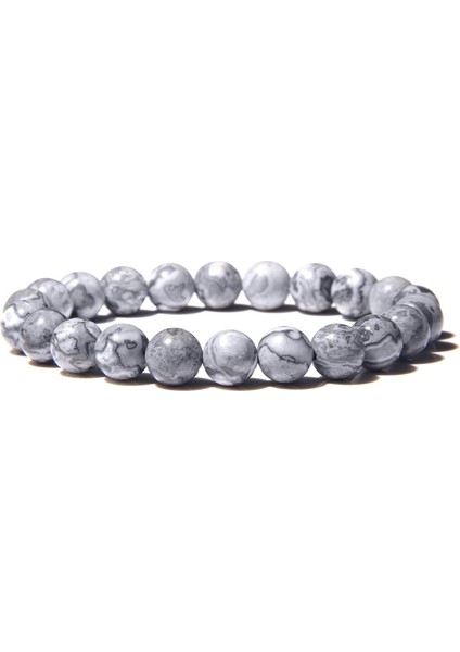 19CM Tarzı 17HARITA Jasper Kadınlar ve Erkekler Için Doğal Taş Boncuklu Bilezik 8mm Boncuklu Lava Agates Kuvars Çakra Yoga Bilezikleri Kadınlar Için Takı Hediye (Yurt Dışından)