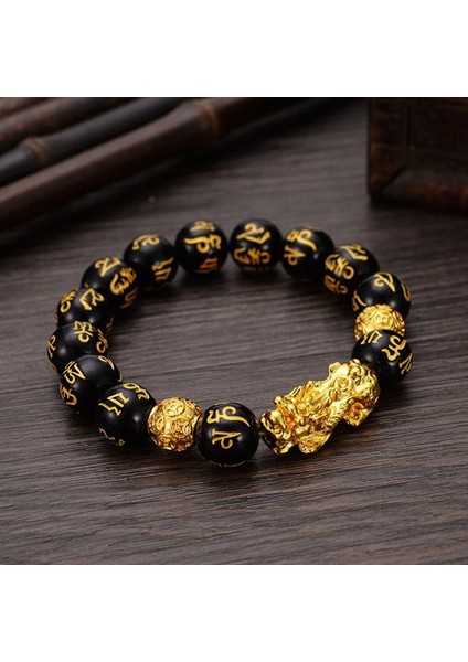 Siyah Pixiu Iyi Şans Bileklikleri Tibet Budizmi Obsidiyen Taş Boncuklar Cinsiyetler Arası Bileklik Kadınlar Erkekler Takı Hediye (Yurt Dışından) modelleri