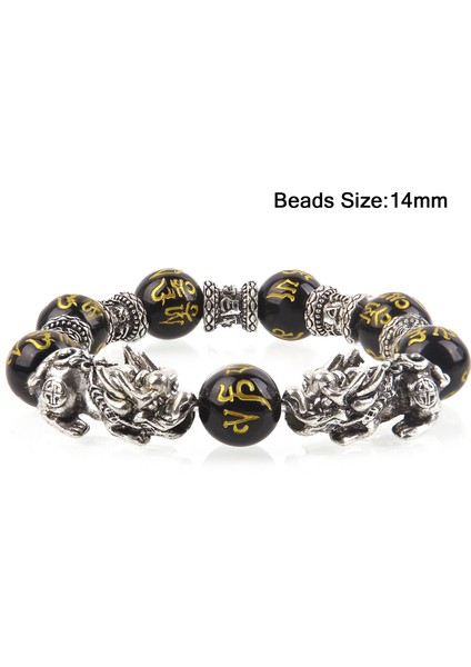 38 Numara 24 Stiller Feng Shui Obsidiyen Taş Boncuk Bilezik Erkek Kadın Cinsiyetlerarası Bileklik Altın Siyah Pixiu Servet Iyi Şans Kadın Bileziği (Yurt Dışından)