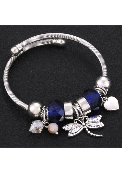 0055BE Yusufçuk Sevgi Trendy Elastik Metal Boncuklu Bilezik Takı 6 Renk Yılan Zinciri Bilezik Boncuklu Bilezik Fit Takı (Yurt Dışından)