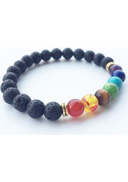 18CM Tarzı Altın Erkek Kadınlar Için 8mm Boncuk Lava Taşı 7 Çakra Şifa Denge Bileklik Reiki Dua Taşı Yoga Çakra Bileklik Pulseras Mujer (Yurt Dışından) fiyatları
