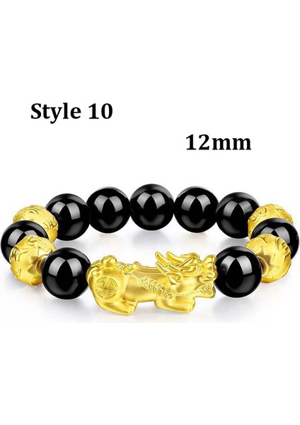 Ayarlanabilir Stil Stil 10 Çin Fengshui Pixiu Obsidyen Taş Boncuklu Bileklik Renk Değiştiren Şans Bilekliği Kadın Erkek Cinsiyetler Arası Uğur ve Zenginlik Bilekliği (Yurt Dışından)