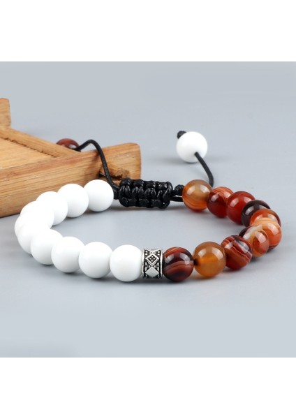 Kara Lav Havalı Beyaz Erkek Boncuk Bilezik El Yapımı Doğal Kaplan Gözü Lav Taşı Oniks Zincir Ayarlanabilir Bileklik Kadınlar Yoga Enerji Takı - Türkçeproductname (Yurt Dışından) fiyatları