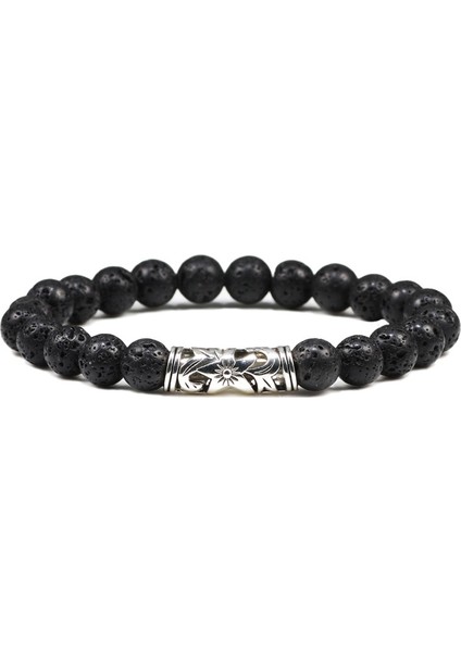 Lav Taşı Siyah Lav Taşı Kaplan Gözü Hava Taşlı Bilezikler Klasik Baykuş Boncuklu Doğal Şans Bileziği Kadınlar ve Erkekler Için Yoga Takı (Yurt Dışından)