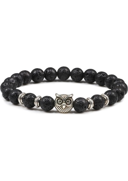 Lav Taşı Siyah Lav Taşı Kaplan Gözü Hava Taşlı Bilezikler Klasik Baykuş Boncuklu Doğal Şans Bileziği Kadınlar ve Erkekler Için Yoga Takı (Yurt Dışından) modelleri