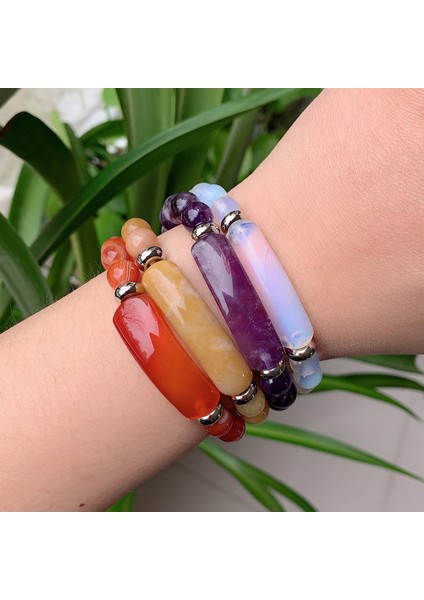 6mm Siyah Akik Doğal Taş Zincir Bilezik 8mm Reiki Şifa Pembe Kuvars Aventurin Akik Gül Kristal Dikdörtgen Çubuk Şans Bilezikler (Yurt Dışından) modelleri