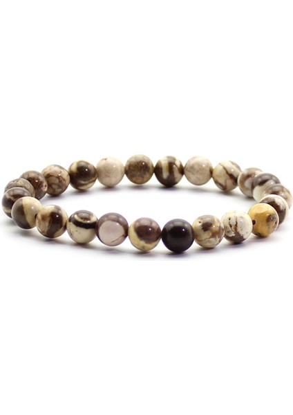 Zebra Taşı 01-03 Doğa Boncuklu Bilezik Erkekler 8mm Doğal Taş Lav Taşı Kaplan Gözü Karasinek Mat Iyileştirici Boncuk Esnek Şans Yoga Kadın Takı (Yurt Dışından)