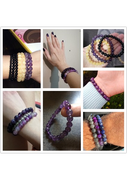 19CM Tarzı 16.ametist Kadın Erkek Için Doğal Mor Ametist Akik Kalsedon Taş Boncuk Bilezik Takı Hediye (Yurt Dışından) fiyatları