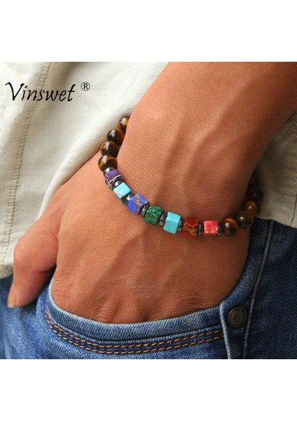 17CM Tarzı FD1488 Erkekler Için Doğal 8mm Çakra Taş Boncuklu Siyah Oniks Bileklik Kadınlar Için Reiki Dua Sağlık Denge Bileklik Takı (Yurt Dışından) fiyatları