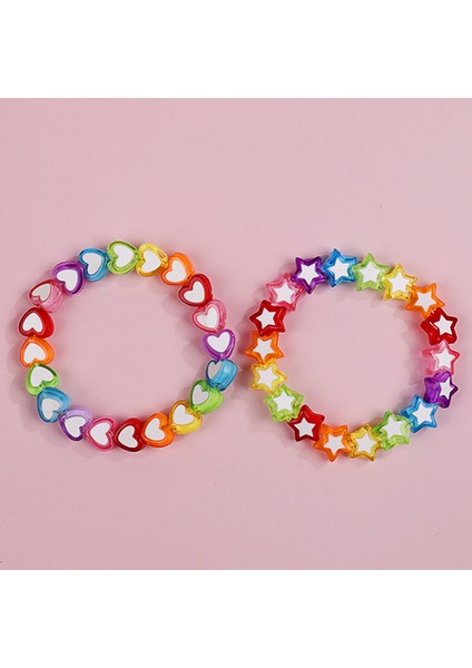 DKBB0184 Makersland Sevimli Kalp Yıldız Boncuk Bilezik Çocuk Prenses El Takılar Şıklık Bileklik Kız Yeni (Yurt Dışından) modelleri