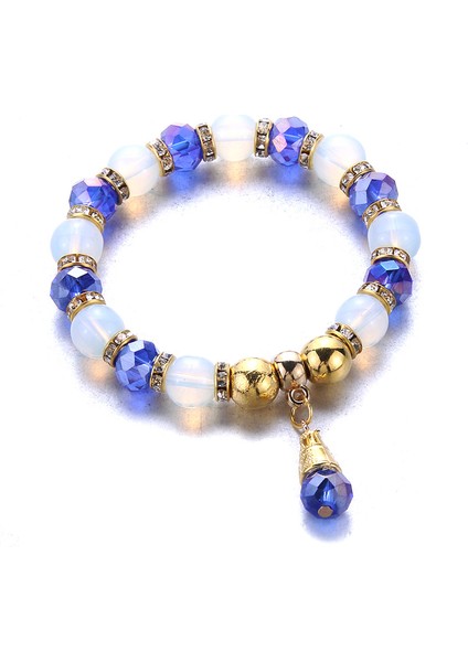 B3213-LACIVERT Yeni Moda Kristal Doğal Taş Bilezik Takı Bilezikler Tatlı ve Romantik Kolye Boncuklu Kadınlar El Bileziği Yapımı (Yurt Dışından)