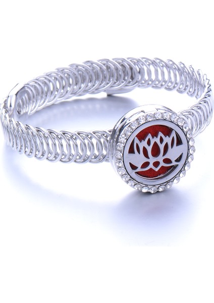 No.16 Boyutu Paslanmaz Çelik Difüzör Bileklik Hayat Ağacı Tam Metorit Parfüm Bileklik Esansiyel Yağ Difüzör Aromaterapi Kilitli Bilezik (Yurt Dışından)