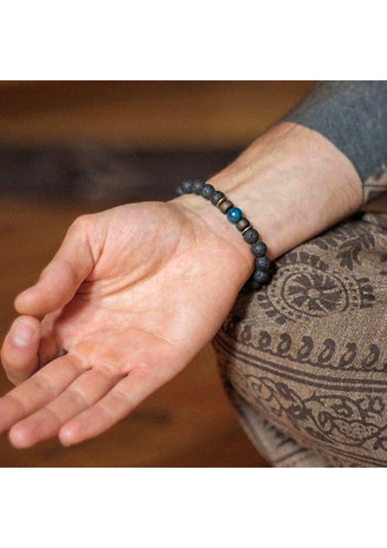 No.9 Boyutu Lava Taşlı Erkek Bileklik Doğal Ay Taşı Boncuklu Tibet Buda Bilezik Çakra Difüzör Bileklik Erkek Takı Hediye (Yurt Dışından) fırsatları