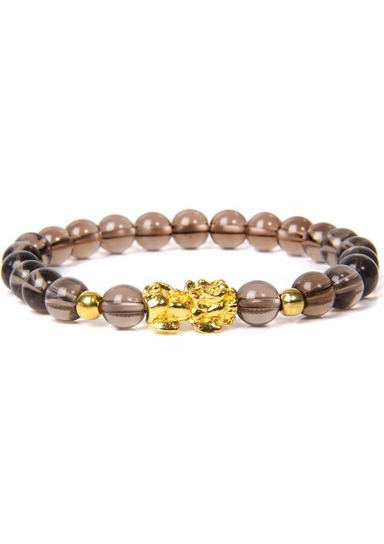 21CM Tarzı 22.doğal Kuvars 1 Kadın Erkek Feng Shui Bileklik Şans Zenginlik Buddha Siyah Obsidyen Taşlı Boncuklu Bileklik Hombre Altın Şanslı Pixiu Bileklik Hediyeler (Yurt Dışından)