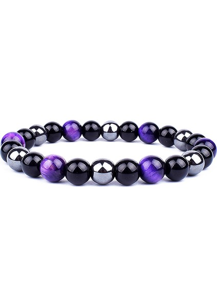 10 mm Tarzı No.6 Boyutu Doğal Siyah Obsidyen Hematit Kaplan Gözü Boncuklu Bileklik Erkekler Için Manyetik Sağlık Koruma Kadın Ruh Takı Pulsera Hombre (Yurt Dışından)