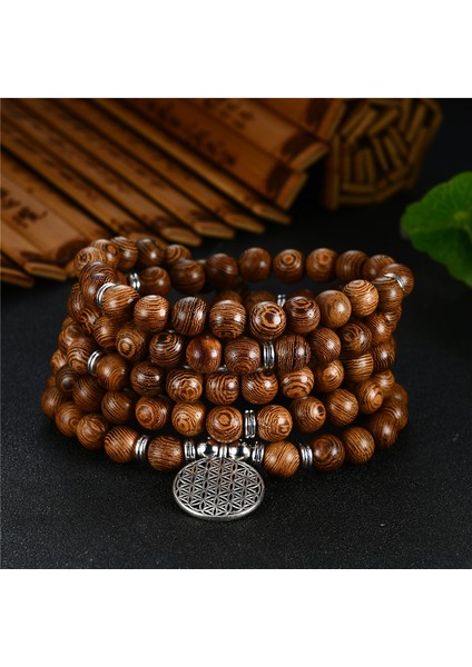 Buda Dua Boncuk Bileklik 108 Tibetli Budist Tespih Şanslı Wenge Ahşap Bileklik Kadınlar ve Erkekler Için (Yurt Dışından) fiyatları